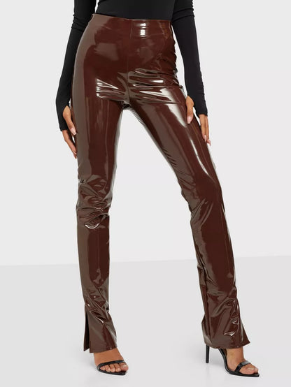 Slim Vinyl Pant Brown