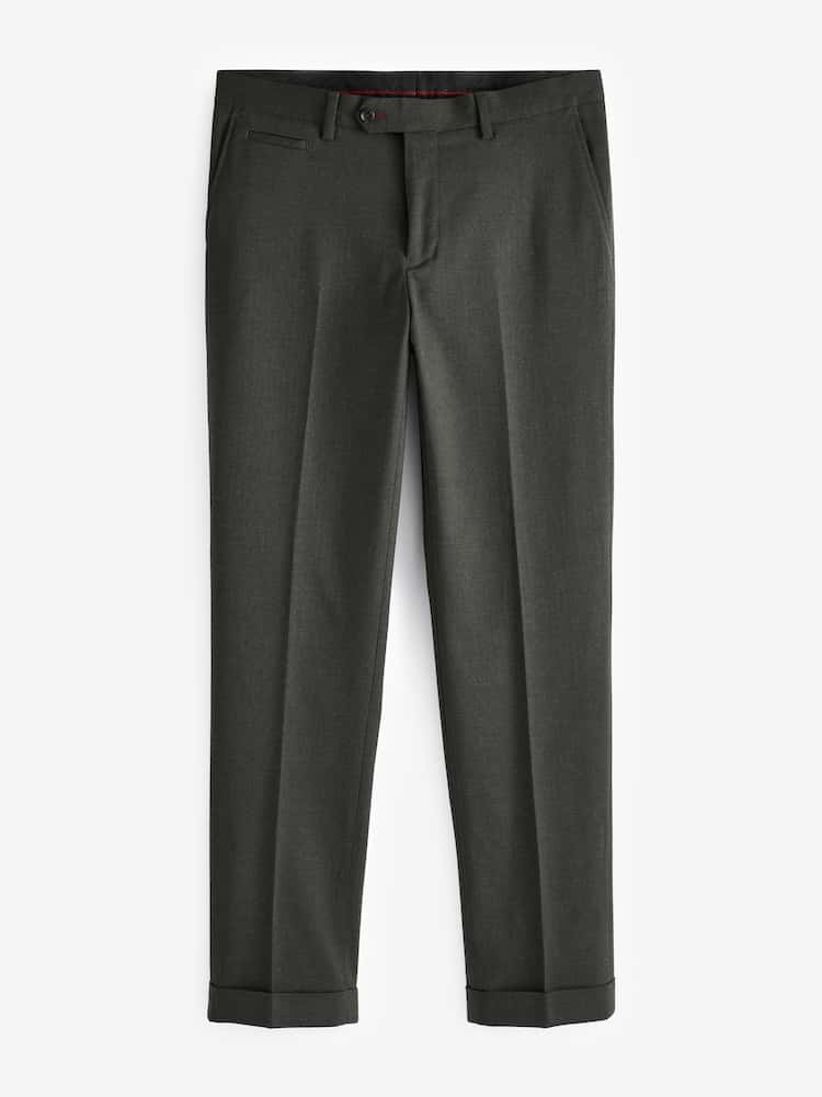 Green Tailored Herringbone Suit Trouser