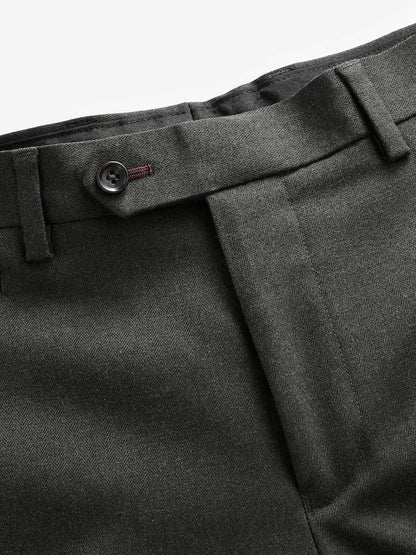 Green Tailored Herringbone Suit Trouser