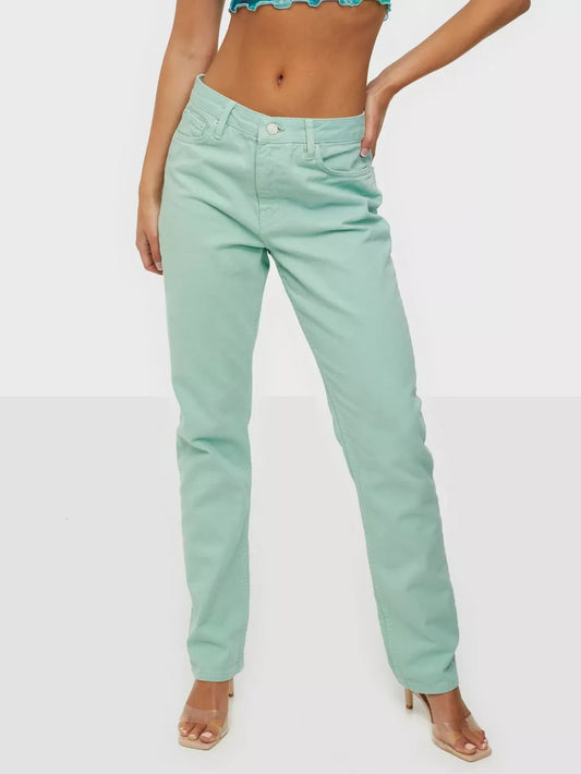 Low Waist Fit Denim Green
