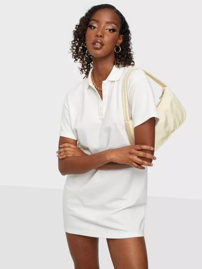 Collar Shirt Dress White