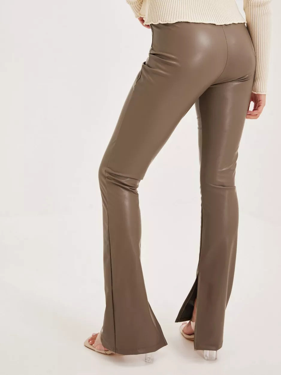 Stunning Pu Slit Pants