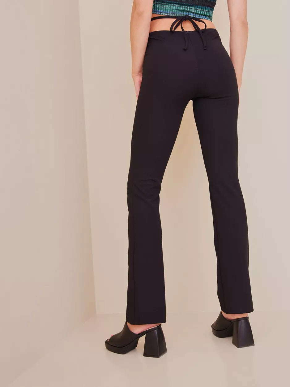 Crepe Tie Pants Black