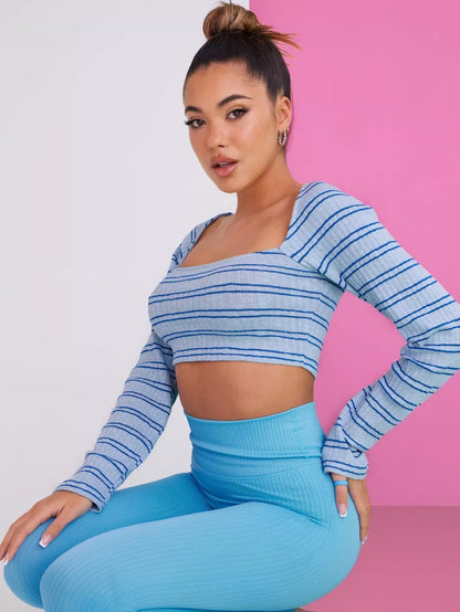 Striped Rib Crop Top