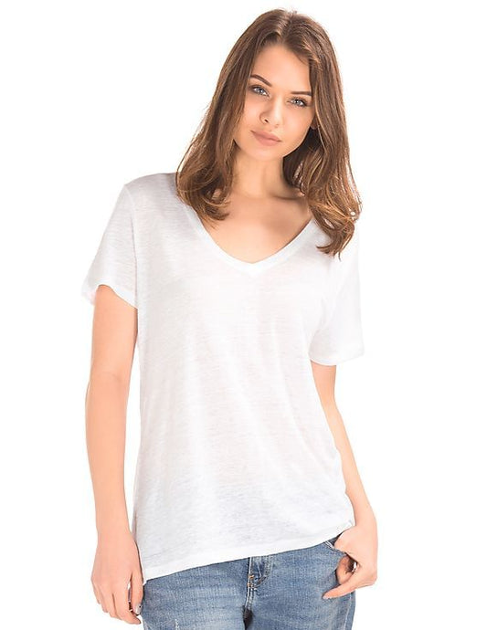 V-Neck Linen T-Shirt