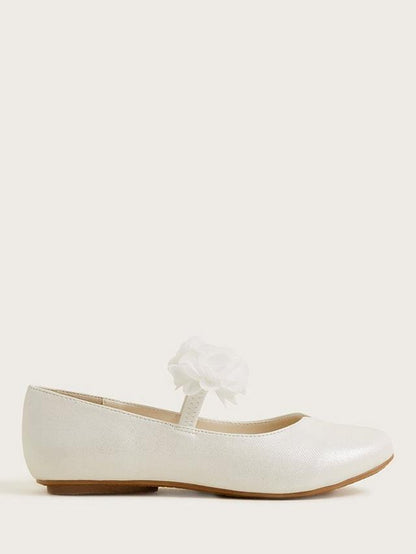 Corsage Ballerina Flats - Ivory