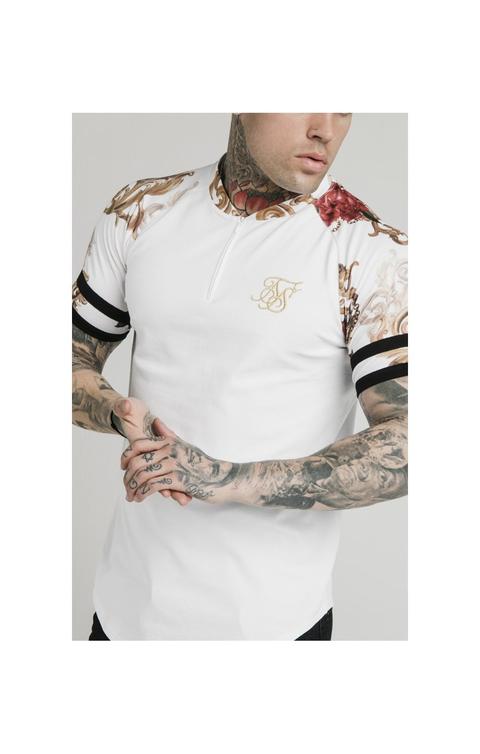 Short Sleeve Pique Jersey Floral Elegance