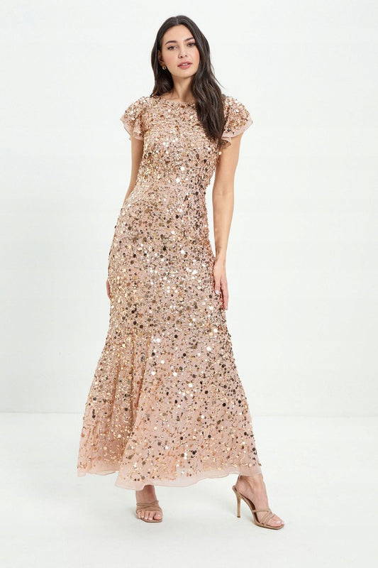 Rose Gold All Over Sequin Dress
