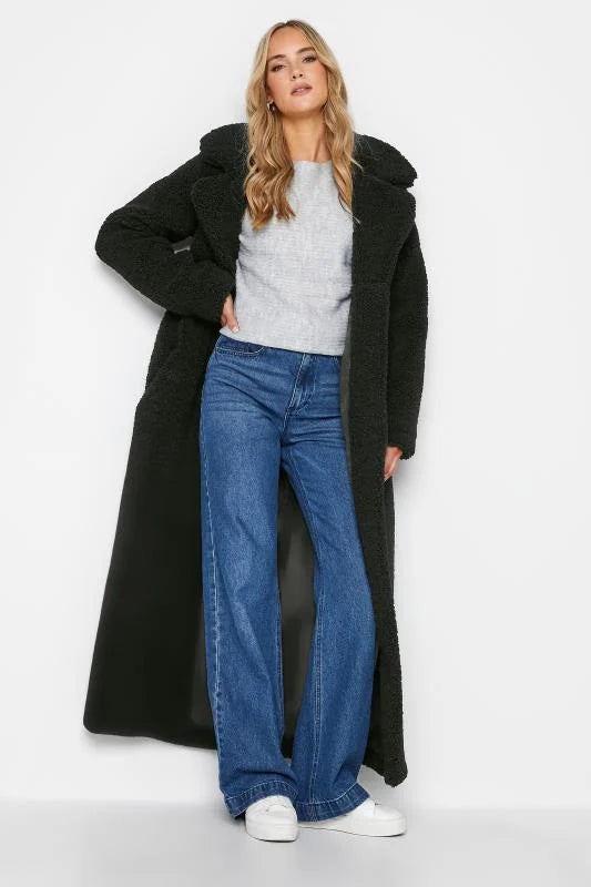 Tall Black Teddy Maxi Coat