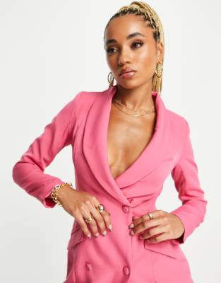 Blazer Dress in Bright Pink