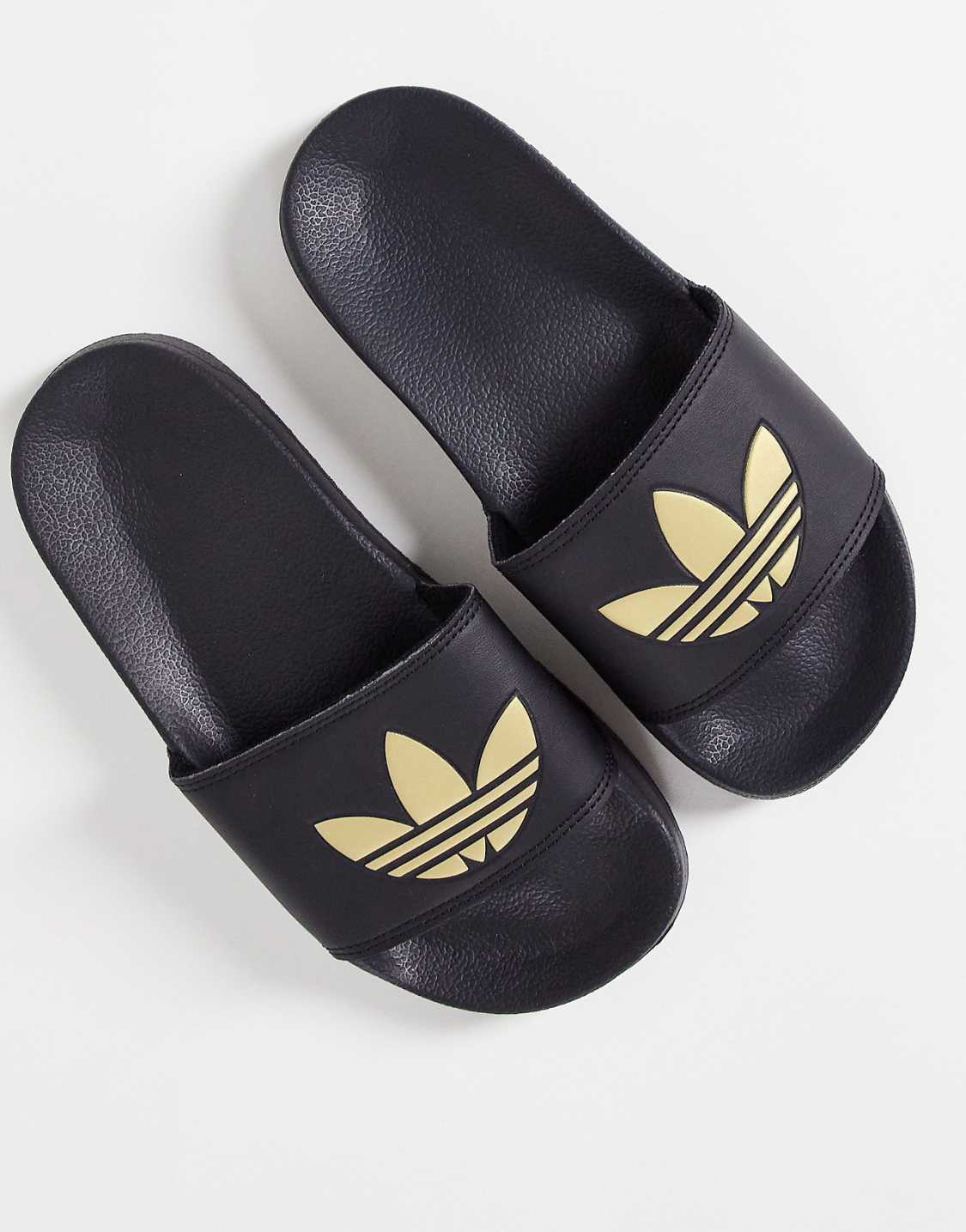 Adidas Originals Womens Adilette Lite Sliders - Black/Gold