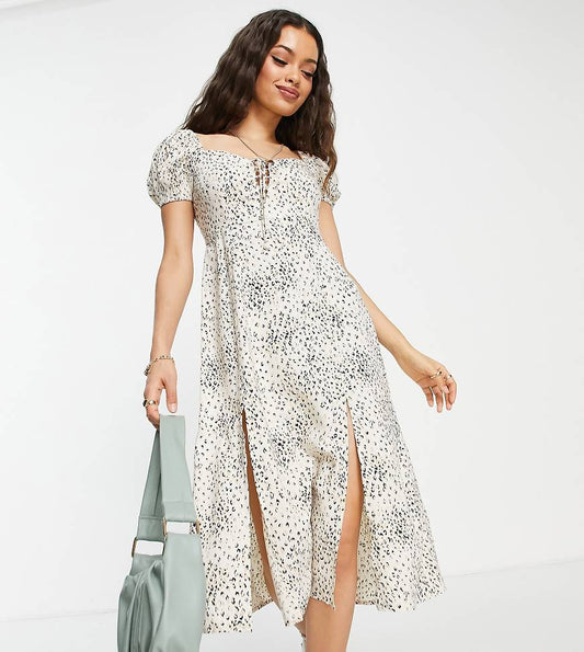 Miss Selfridge Petite Eco Tie Front  Midi Dress