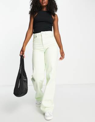 Waven high rise wide leg jean co-ord in pale green