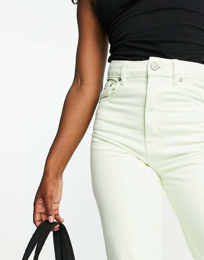 Waven high rise wide leg jean co-ord in pale green
