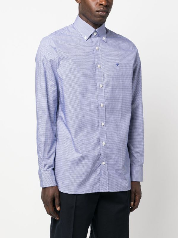 Gingham Check-Pattern Cotton Shirt