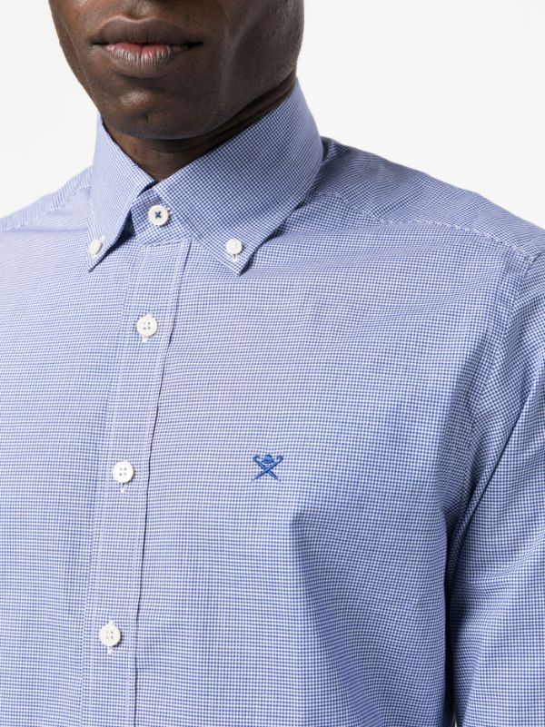 Gingham Check-Pattern Cotton Shirt