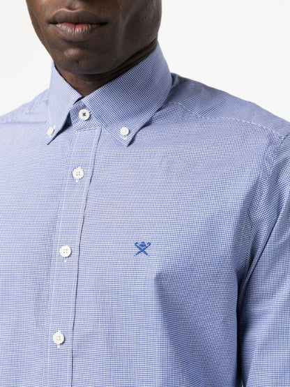 Gingham Check-Pattern Cotton Shirt