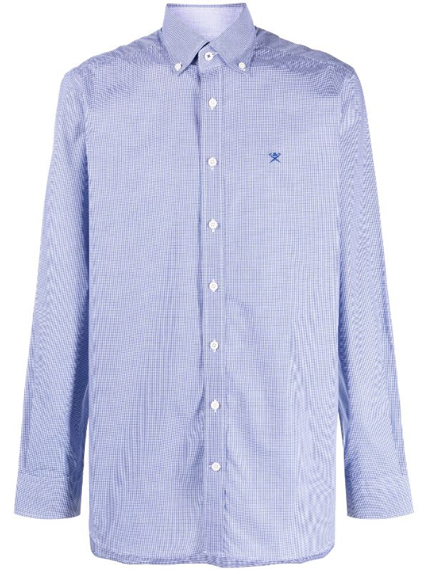 Gingham Check-Pattern Cotton Shirt