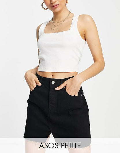 Petite denim 'original' mini skirt in black