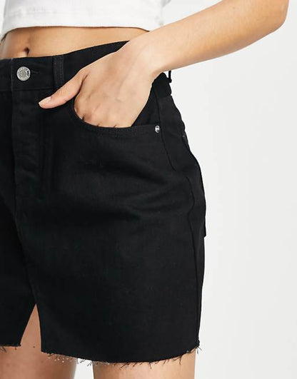 Petite denim 'original' mini skirt in black