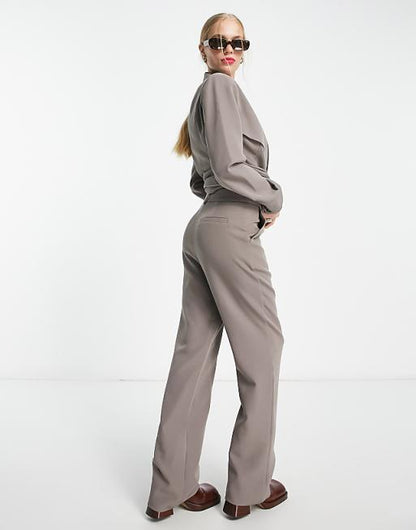 Paula Tailored Trousers co-ord in Mushroom