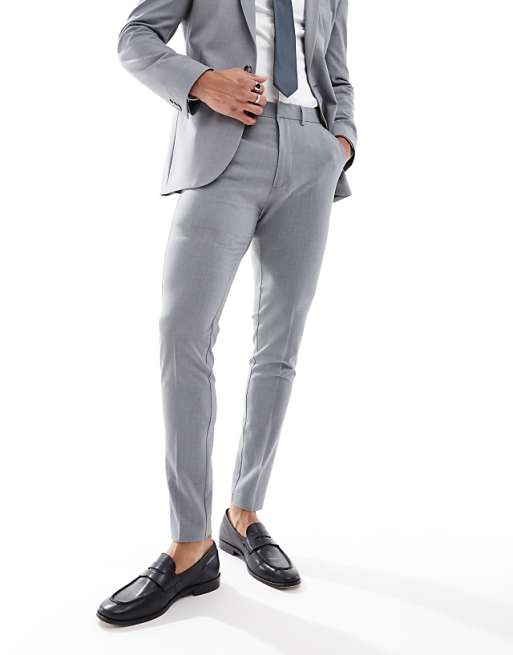 ASOS DESIGN Super Skinny Suit Trousers in Grey