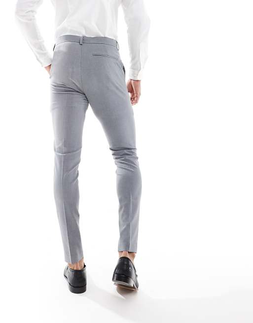 ASOS DESIGN Super Skinny Suit Trousers in Grey