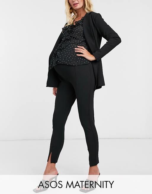 ASOS DESIGN Maternity jersey wrap suit in black