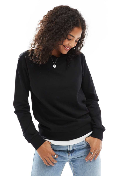 ASOS DESIGN regular fit sweatshirt in black
