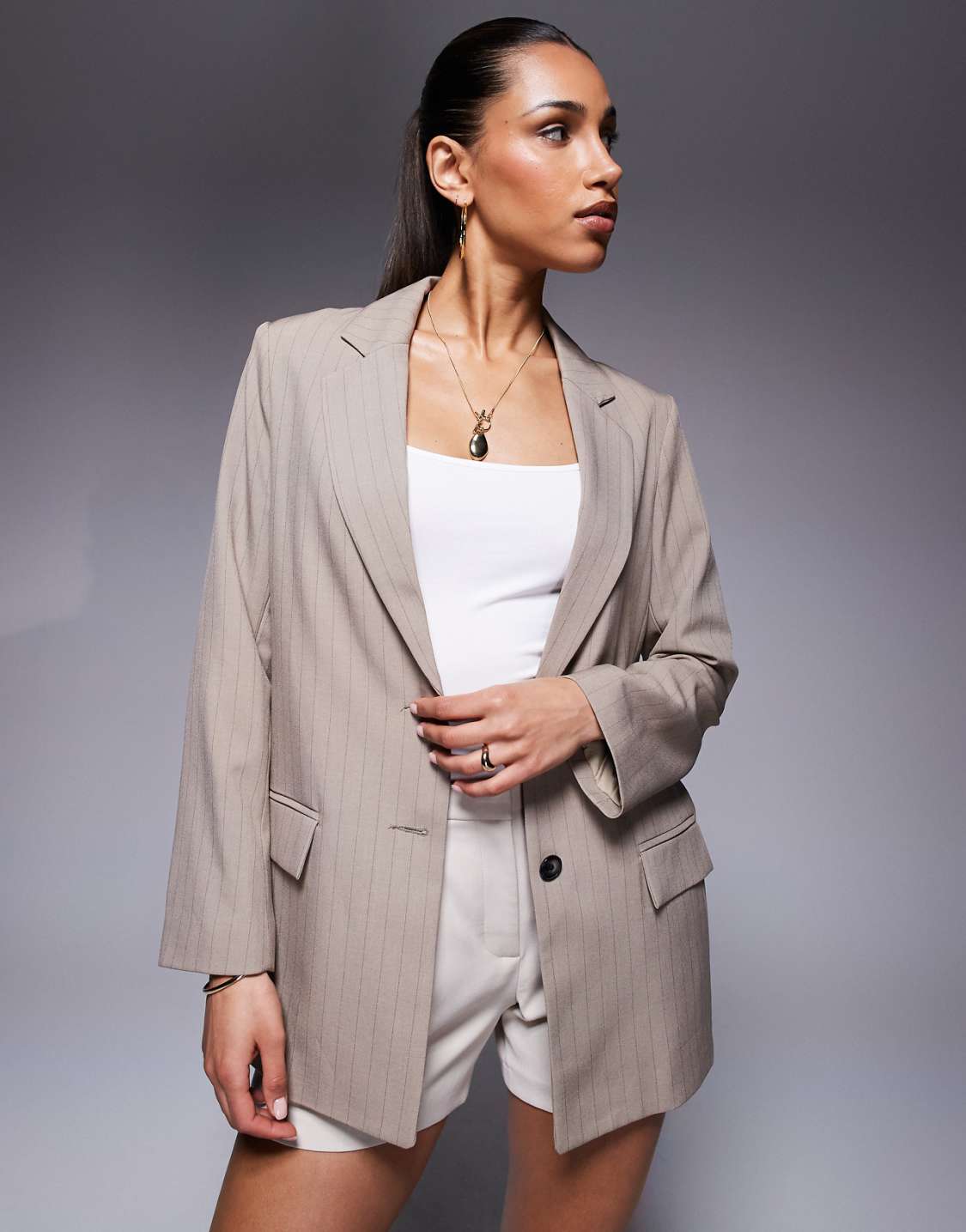 River Island Brown Oversized Structured Blazer