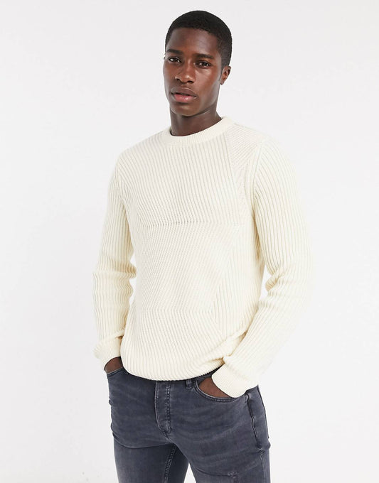 Crew Next Ribbed sweater Ecru