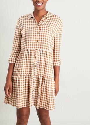 Tiered Checked Dress