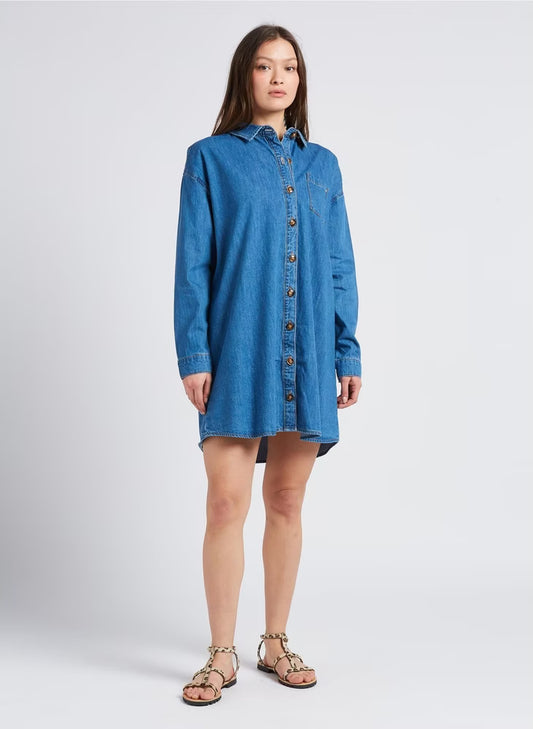 Long Sleeve Oversized Shirt Dress
