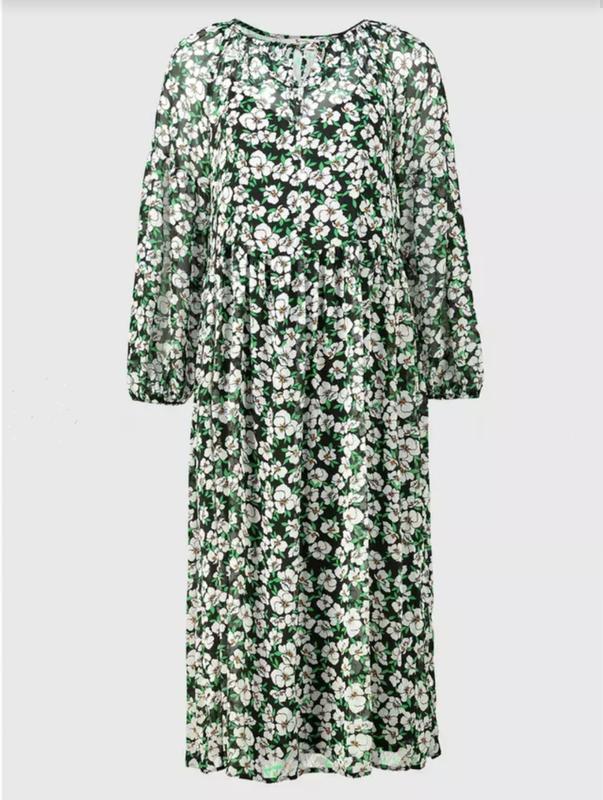 Green Floral Midi Dress