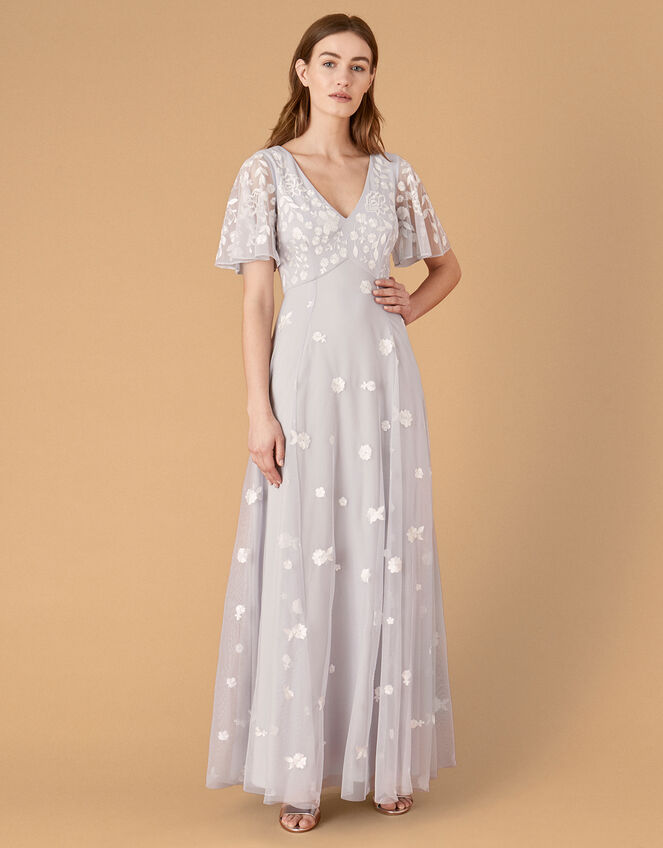 Kaitlyn Embroidered Maxi Dress Blue