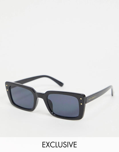 Oversized Rectangle Frame Sunglasses in Black