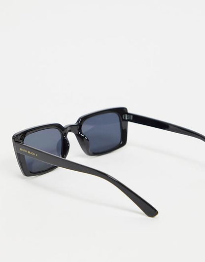 Oversized Rectangle Frame Sunglasses in Black