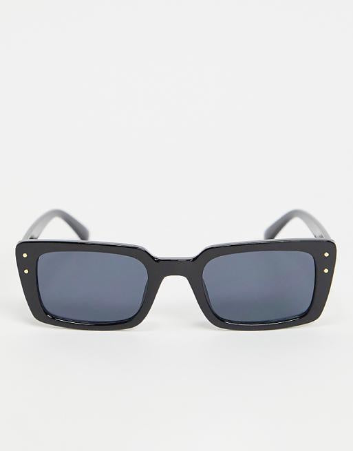 Oversized Rectangle Frame Sunglasses in Black