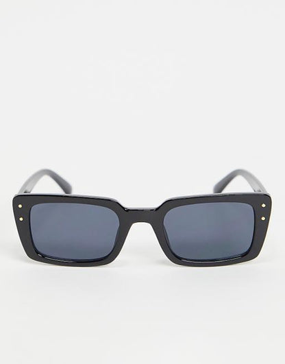 Oversized Rectangle Frame Sunglasses in Black
