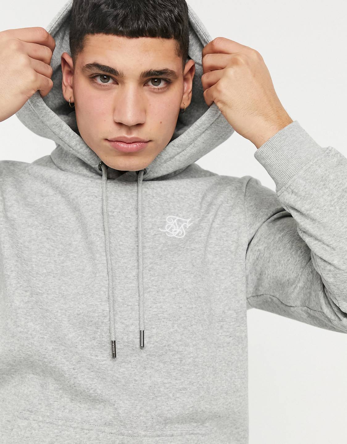 Grey Muscle Fit Overhead Hoodie