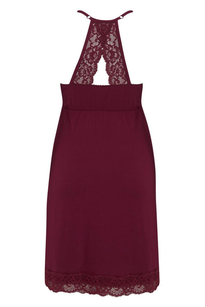 Sofa Loves Lace Removable Cup Jersey Chemise - Berry