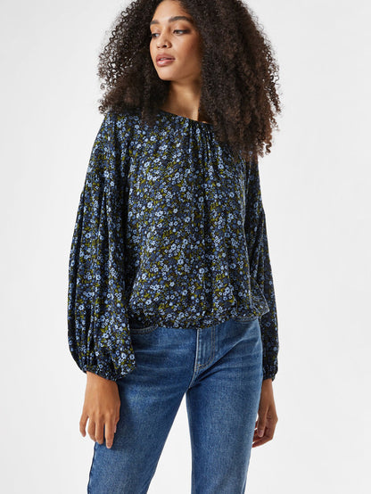 Navy Floral Blouse