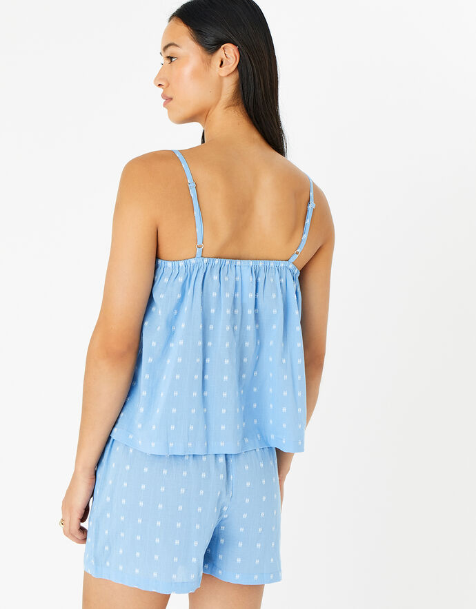 Dobby Print Vest Set Blue