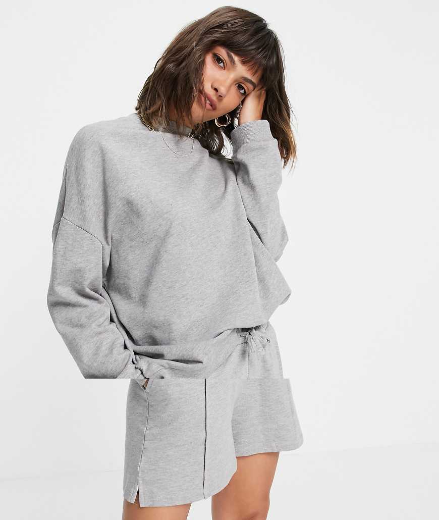 Sweat Short  With Pintuck In Organic Cotton In Grey