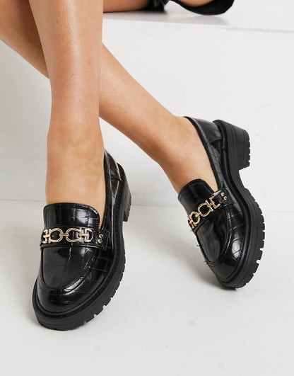 Topshop Luka loafers in black