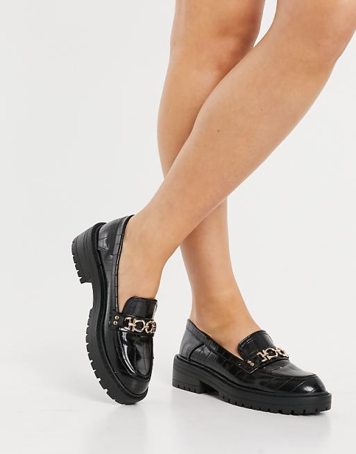 Topshop Luka loafers in black