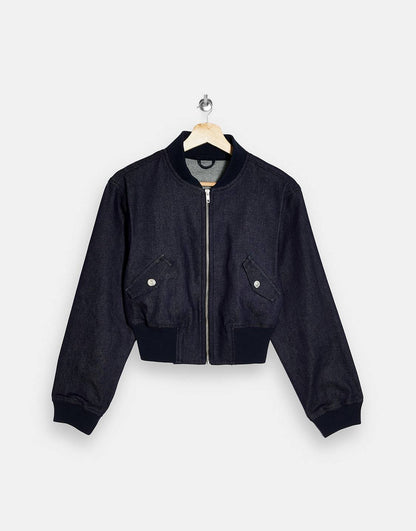 Denim Bomber Jacket Indigo Blue