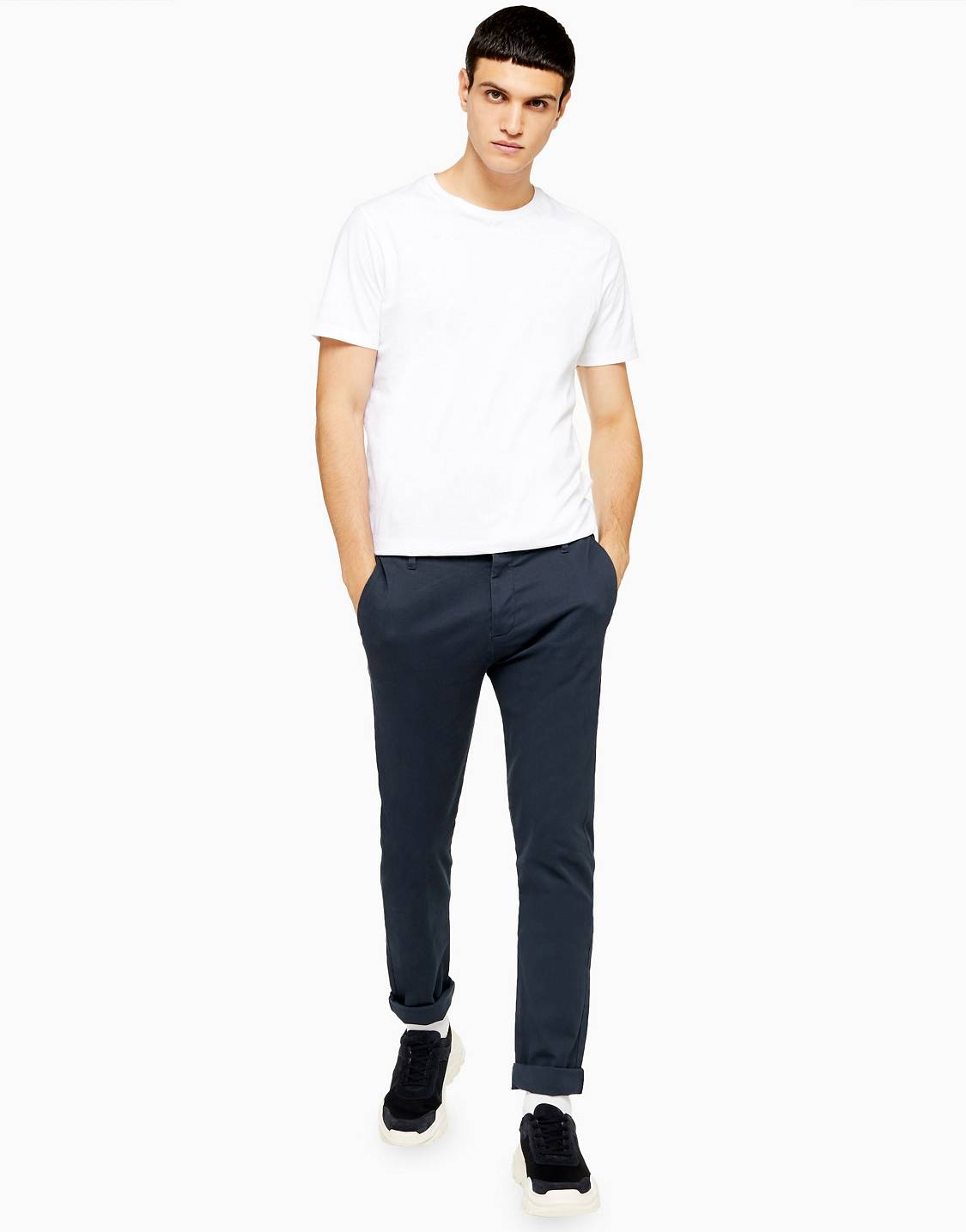 Stretch Skinny Trousers Navy