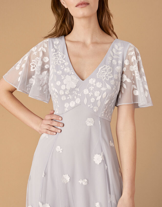 Kaitlyn Embroidered Maxi Dress Blue