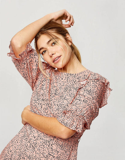 Long Sleeve Tea Dress Pink
